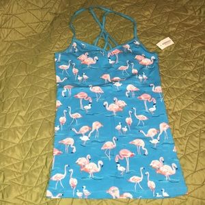 Flamingo Strappy back cami tank top BNWT